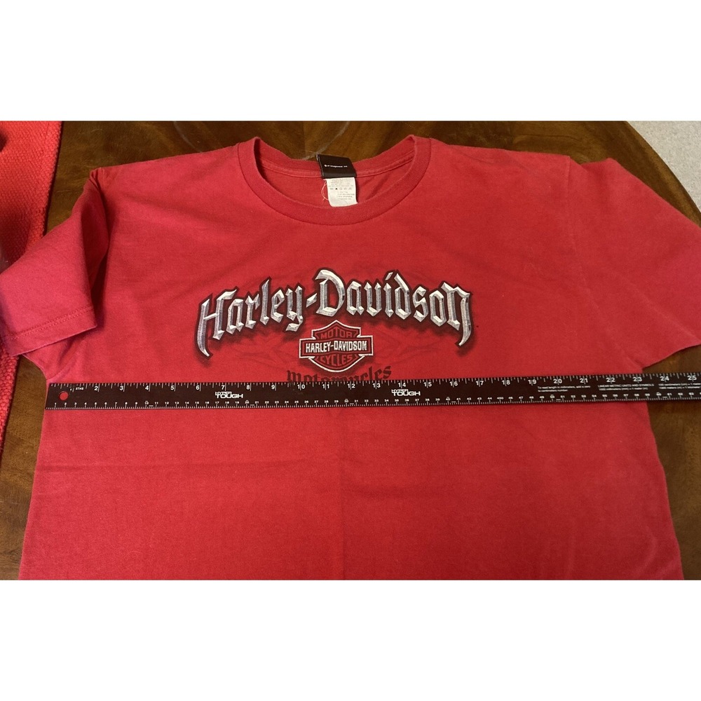 Harley Davidson Bayside Portsmouth, Va. Red T-shirt Mens L Civil War Ships - Picture 5 of 10